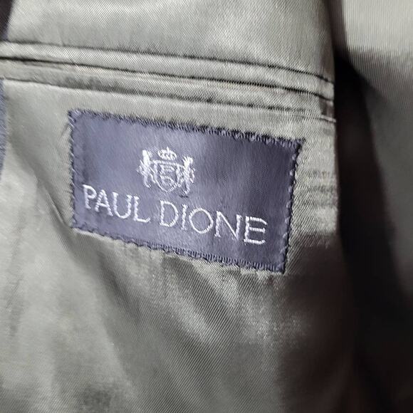 Paul Dione Men Wool Blazer 42R Gray Striped Business Jacket Career Office Canada - Picture 4 of 8